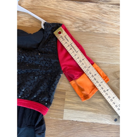 Girls Dance Leotard Pink / Orange‎ / Black Sequence Dancer Costume READ - Picture 7 of 8